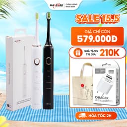 Thumbnail Bàn Chải Điện Sạch Sâu Maxcare Hera Whitening SE Nhật Bản Công Nghệ Sóng Âm Sonic, 4 Chế Độ Đánh Răng, 30 Ngày Sạc 1 Lần 1