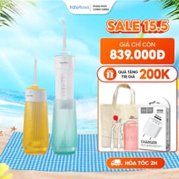 Thumbnail Máy tăm nước cầm tay gấp gọn mini du lịch Maxcare UltraSonic Max456P Phun xoay 360 độ, Chống nước IPX7, dung tích 160ml 1