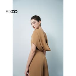 Thumbnail Quần nữ nâu công sở SIXDO (Light Brown Silk Loose Pants) 2