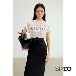 Thumbnail Áo ren nữ cổ thuyền SIXDO (White Print Sixdo Lace Blouse) 2