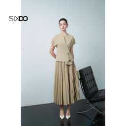 Thumbnail Chân váy xoè xếp ly SIXDO (Woven Flared Skirt) 4