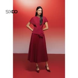 Thumbnail Chân váy xoè xếp ly SIXDO (Woven Flared Skirt) 3