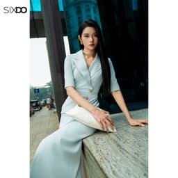 Thumbnail Đầm xanh ngọc bút chì tay lỡ SIXDO (Turquoise Woven Pencil Dress) 2