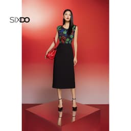 Thumbnail Chân váy đen bút chì SIXDO (Black Woven Pencil Skirt) 1