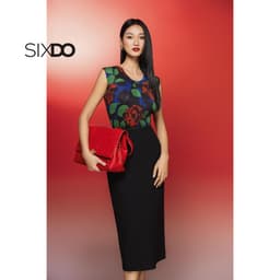Thumbnail Chân váy đen bút chì SIXDO (Black Woven Pencil Skirt) 3