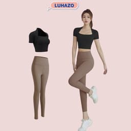 Thumbnail Đồ tập gym nữ yoga LUHAZO chất xịn kiểu vắt vai thể thao năng động co giãn thấm hút MD042&MT2 T3T2 T1T1 Pickleball 1