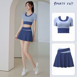 Thumbnail Đồ tập gym nữ thể thao dạng váy chữ A yoga erobic cao cấp quần áo gym nữ Quảng Châu croptop MD035&MQ005 T2T3 Pickleball 3