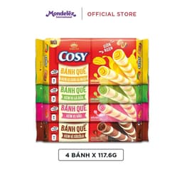Thumbnail [BAO BÌ GIAO NGẪU NHIÊN] Combo 4 Bánh Quế Cosy 4 Vị (Socola, Xoài Xí Muội, Lá Dứa, Dâu) 1