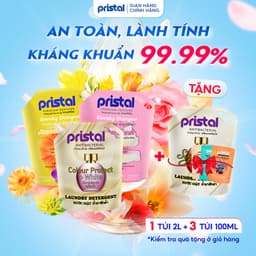 Thumbnail Nước giặt sinh học Pristal lưu hương thơm cực lâu, túi 2L nước giặt quần áo an toàn cho da em bé 1