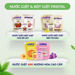 Thumbnail Nước giặt, bột giặt sinh học Pristal mini size dùng thử nước giặt quần áo không phải màu an toàn cho da em bé 4