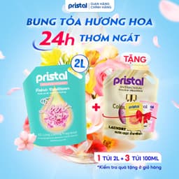 Thumbnail Nước xả vải sinh học Pristal Love hương hoa đào, nước xả 2L lưu hương thơm cực lâu an toàn cho da em bé 1