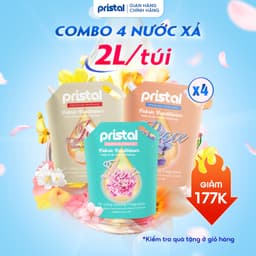 Thumbnail Combo 4 nước xả vải sinh học Pristal 2L, nước xả lưu hương thơm cực lâu an toàn cho da em bé 1