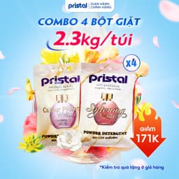 Thumbnail Combo 4 bột giặt sinh học Pristal giữ màu, làm mềm vải túi 2,3kg bột giặt quần áo không phải màu an toàn cho da em bé 1