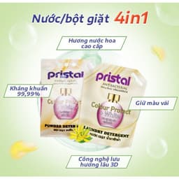 Thumbnail Combo 4 bột giặt sinh học Pristal giữ màu, làm mềm vải túi 2,3kg bột giặt quần áo không phải màu an toàn cho da em bé 2