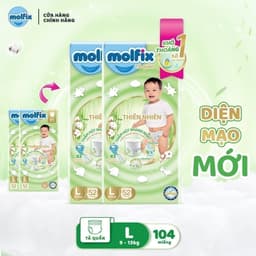 Thumbnail Mega Jumbo - Combo 2 Tã/bỉm quần MOLFIX Thiên nhiên Super Jumbo M56/L52/XL46/XXL84 2