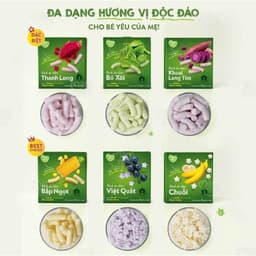 Thumbnail Bánh ăn dặm Mămmy làm từ rau củ trái cây tự nhiên bổ sung canxi giúp bé phát triển toàn diện, hộp 12g 1