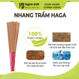 Thumbnail Nhang trầm Haga 3 Sạch, Thơm ngọt ấm dễ chịu, Ít khói, An toàn sức khỏe, 50 cây/5 cây - 30cm/40cm 2