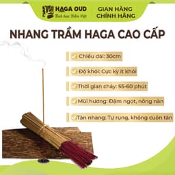 Thumbnail Nhang trầm Haga cao cấp, Thơm trầm đậm ngọt, Mùi hương cao quý, An toàn sức khỏe, 50 cây/5 cây - 30cm/40cm 3