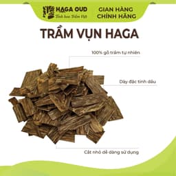 Thumbnail Trầm vụn Haga tự nhiên dày đặc tinh dầu, thơm hương trầm nguyên bản (Không kèm than và dụng cụ) 1