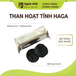 Thumbnail Than hoạt tính HAGA, Xông đốt trầm hương, Ít mùi-Ít khói, Mồi lửa nhanh, An toàn sức khỏe-5 viên/gói 2
