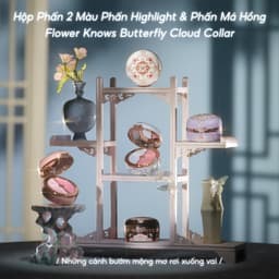 Thumbnail Flower Knows Butterfly Cloud Collar Collection Hộp Phấn 2 Màu Phấn Highlight và Phấn Má Hồng 6g 2