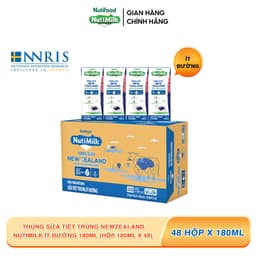 Thumbnail Thùng Sữa Tiệt Trùng New Zealand NutiMilk 180ml (Hộp 180ml x 48) 2