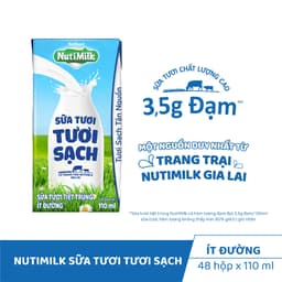 Thumbnail Thùng Sữa Tươi Tươi Sạch NutiMilk Ít Đường 110ml (Hộp 110ml x 48) 3