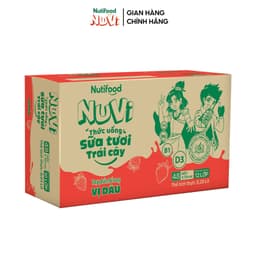Thumbnail NuVi Thùng Thức Uống Sữa Tươi Trái Cây Vị Dâu 110ml (Hộp 110ml x 48) 2