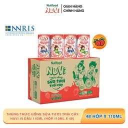 Thumbnail NuVi Thùng Thức Uống Sữa Tươi Trái Cây Vị Dâu 110ml (Hộp 110ml x 48) 1