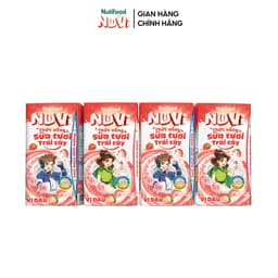 Thumbnail NuVi Thùng Thức Uống Sữa Tươi Trái Cây Vị Dâu 110ml (Hộp 110ml x 48) 3