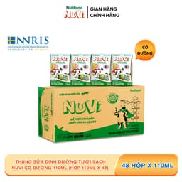 Thumbnail Thùng Sữa Dinh Dưỡng Tiệt Trùng NuVi Có Đường 110ml (Hộp 110ml x 48) 1