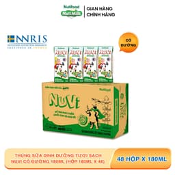 Thumbnail Thùng Sữa Dinh Dưỡng Tiệt Trung NuVi Có Đường 180ml (Hộp 180ml x 48) 1