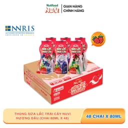 Thumbnail Thùng Sữa Lắc Trái Cây NuVi Hương Dâu (Chai 80ml x 48) 1