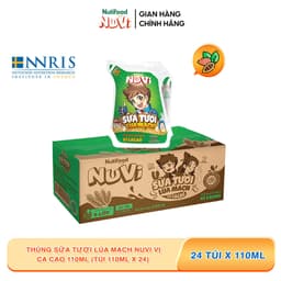 Thumbnail Thùng Sữa Tươi Lúa Mạch NuVi Vị Ca Cao 110ml (Túi 110ml x 24) - Phát Triển Chiều Cao 1