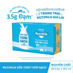 Thumbnail Thùng Sữa Tươi Tươi Sạch NutiMilk Nguyên Chất 180ml (Hộp 180ml x 48) 3