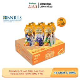 Thumbnail Thùng Sữa Lắc Trái Cây NuVi Hương Cam (Chai 80ml x 48) 1