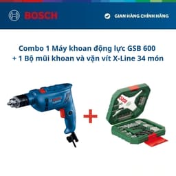 Thumbnail Máy khoan động lực GSB 600 + Tặng kèm 1 Bộ mũi khoan và vặn vít X-Line 34 món 1