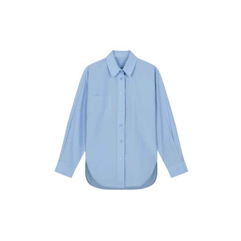 Ảnh COCO SIN - Áo Sơ Mi Kate Xanh Blue Basic (MẪU MẶC 2 ÁO MIX VỚI NHAU) 3