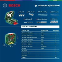 Thumbnail Máy khoan động lực GSB 600 + Tặng kèm 1 Bộ mũi khoan và vặn vít X-Line 34 món 4