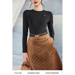 Thumbnail Áo thun đen dài tay đính logo thiết kế Elise ES2408091TLKCBK 1