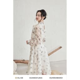 Thumbnail Chân váy tơ kem HT bướm thiết kế Elise ES2409035BKORCR 2