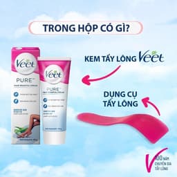 Thumbnail Combo 2 hộp Kem tẩy lông Veet Pure cho da nhạy cảm, 100g/hộp tiết kiệm, công thức Pure cải tiến 3