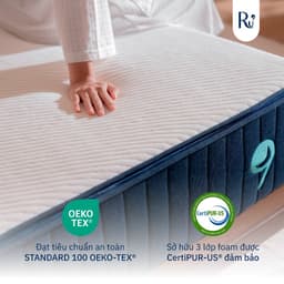 Thumbnail Nệm Foam Cao Cấp Ru9 Original Pro 25cm - Trắng Xanh | Lớp Foam 3 vùng | Tùy chỉnh độ êm | Bao gồm 6 Kích Thước 1