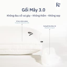 Thumbnail Gối Mây Ru9, Chất Liệu Microfiber 3D Tân Tiến, Đặc Biệt Chống Thấm, Nâng Đỡ Cổ - Ôm Trọn Đầu Giúp Ngủ Ngon, 2 Kích Thước 3