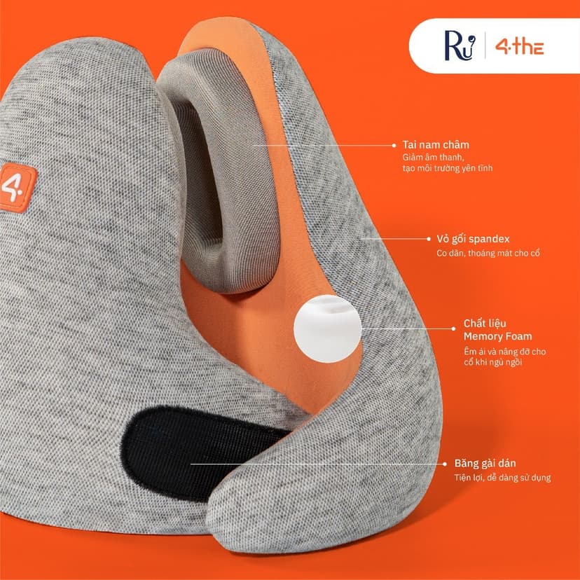 Ảnh Gối Cổ Giảm Âm 4The - Noise Cancelling Pillow | Gối Cổ Du Lịch Cao Cấp Thoải Mái | 3 Màu Sắc 3