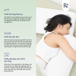 Thumbnail Gối Ôm Công Thái Học Cao Cấp Ru9 - Phiên Bản Mới | Chất Liệu Foam Mềm Mại | Chống xẹp | Đem Lại Giấc Ngủ Ngon 4