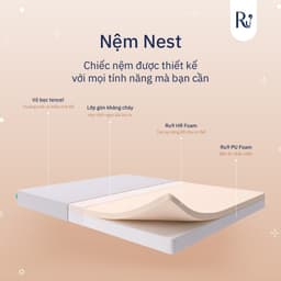 Thumbnail Nệm Foam Cao Cấp Nest Ru9 15cm | Màu Xám | 2 Lớp Foam Nâng Đỡ | Bao Gồm 6 Kích Thước 1