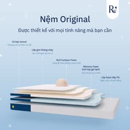 Thumbnail Nệm Foam Cao Cấp Ru9 Original 25cm - Trắng Xanh | 3 Lớp Foam Nâng Đỡ Cơ Thể | Bao Gồm 6 Kích Thước 1