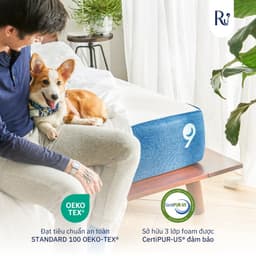 Thumbnail Nệm Foam Cao Cấp Ru9 Original 25cm - Trắng Xanh | 3 Lớp Foam Nâng Đỡ Cơ Thể | Bao Gồm 6 Kích Thước 2