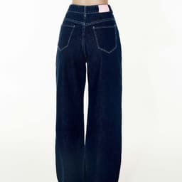 Thumbnail DOTTIE - Quần Jeans ống suông chạy chỉ nổi - Xanh Dương Đậm - Q0365 1